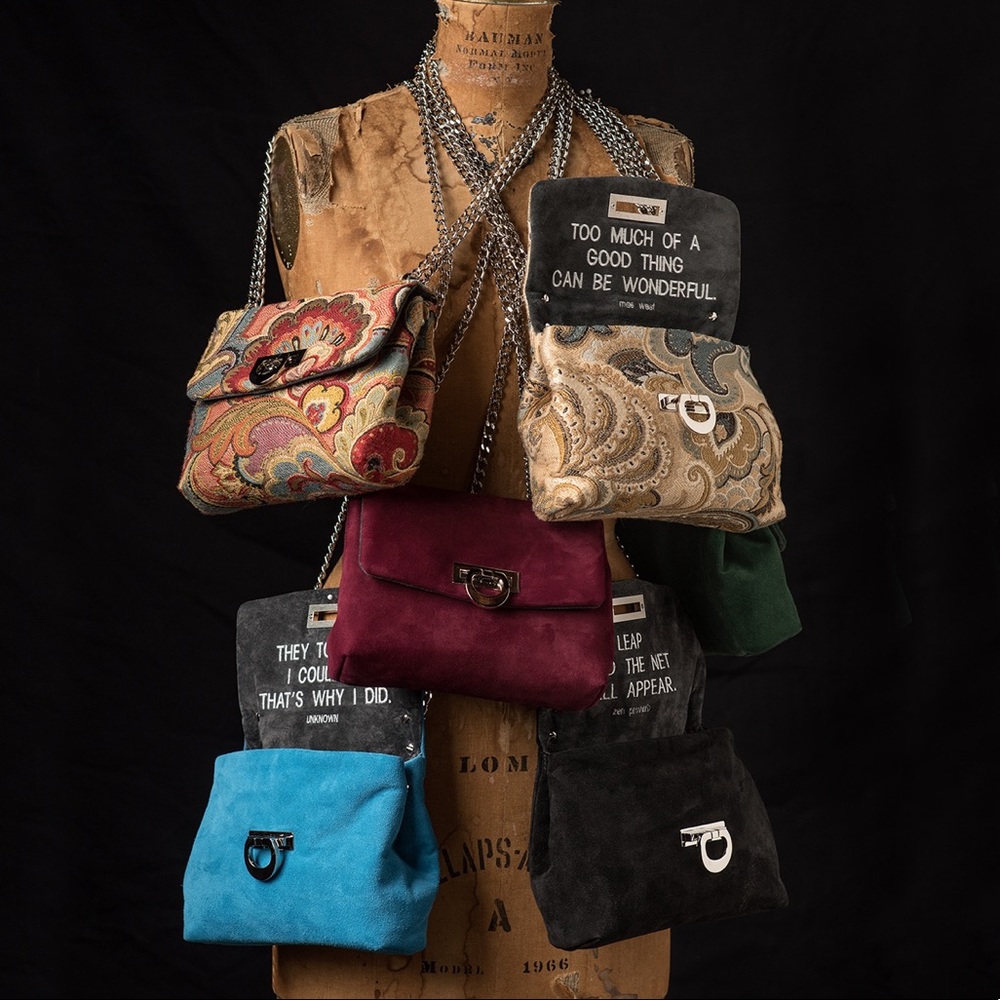 Jacquard mini handbag
